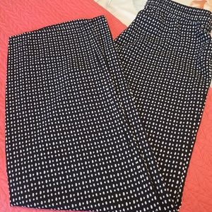 Loft Black & White Polka Dot Drawstring Dress Pants - sz Small